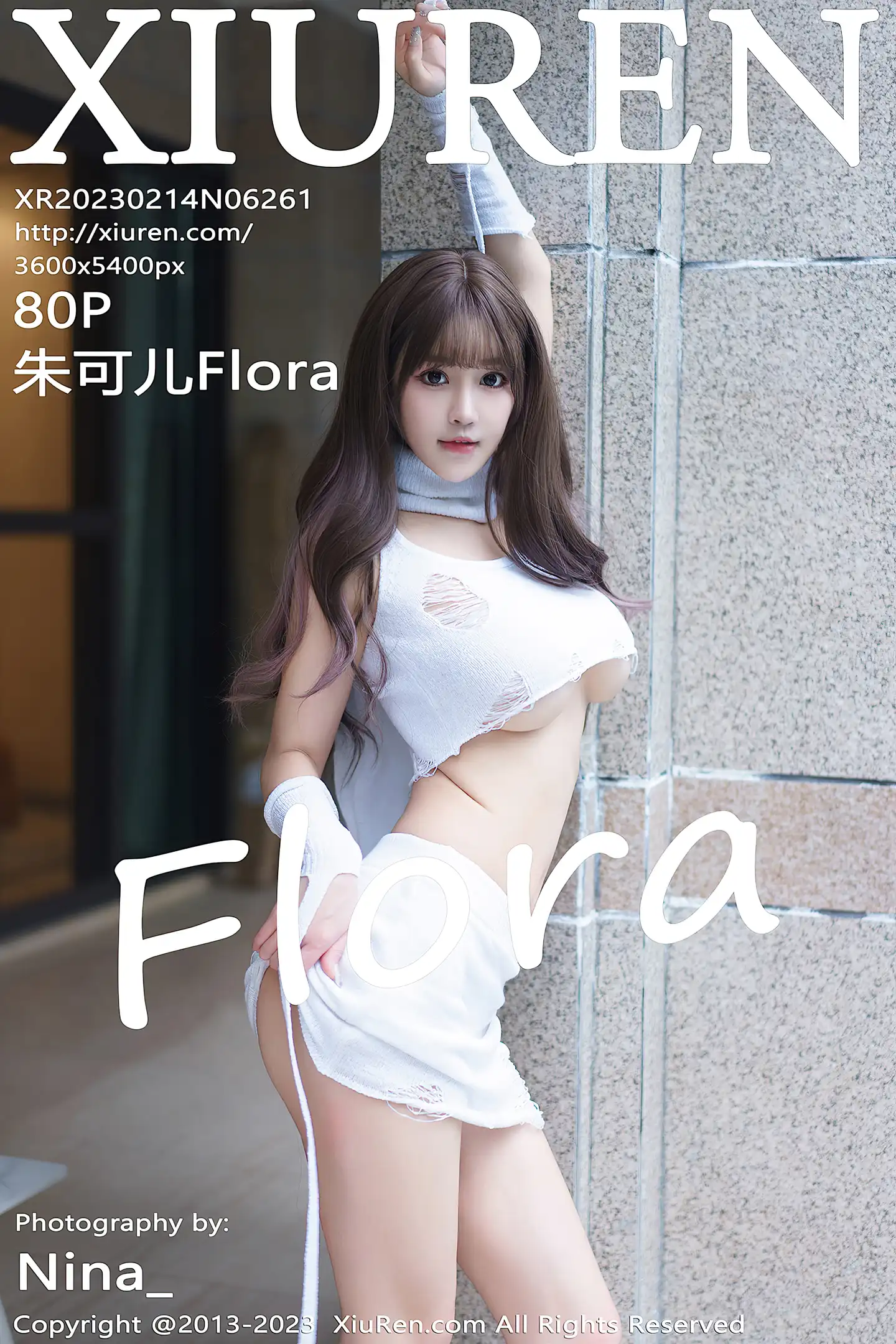 [XiuRen秀人网]No.6261_女神朱可儿Flora白色短款上衣配短裙秀雪峰美臀丰满诱惑写真80P-秀人网 - XiuRen.Pro